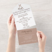 Koffie-ontwerp voor huwelijksuitnodiging all in one uitnodiging (Afscheurbaar)