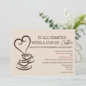 Koffie-ontwerp voor huwelijksuitnodiging kaart (Staand voorkant)