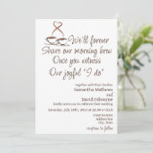 Koffie-ontwerp voor huwelijksuitnodiging kaart (Staand voorkant)