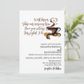 Koffie-ontwerp voor huwelijksuitnodiging kaart (Staand voorkant)