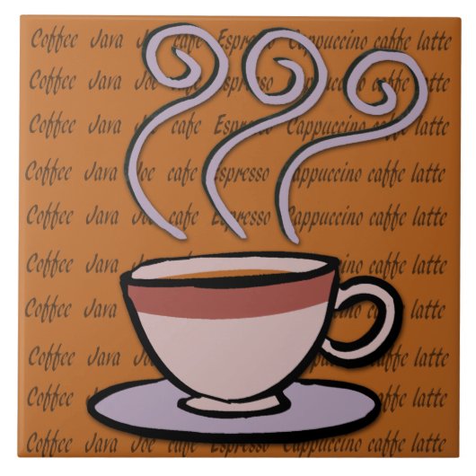 Koffie - Ontwerpprofiel Mok pastel/trivet Tegeltje (Voorkant)