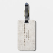 Koffie op Blauwgroen ID283 van de Wolk van Burlap Bagagelabel (Achterkant verticaal)