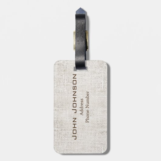 Koffie op Blauwgroen ID283 van de Wolk van Burlap Bagagelabel (Achterkant verticaal)