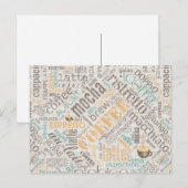 Koffie op Blauwgroen ID283 van de Wolk van Burlap Briefkaart (Voorkant / Achterkant)