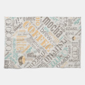 Koffie op Blauwgroen ID283 van de Wolk van Burlap Theedoek (Horizontaal)