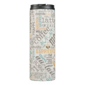 Koffie op Blauwgroen ID283 van de Wolk van Burlap Thermosbeker (Achterkant)