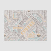 Koffie op Blauwgroen ID283 van de Wolk van Burlap Tissuepapier (Voorkant)