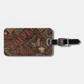 Koffie op Burlap Word Cloud Brown ID283 Bagagelabel (Voorkant horizontaal)