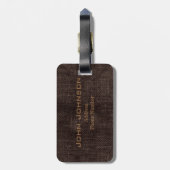 Koffie op Burlap Word Cloud Brown ID283 Bagagelabel (Achterkant verticaal)