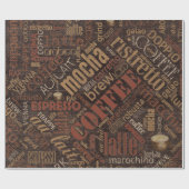 Koffie op Burlap Word Cloud Brown ID283 Cadeaupapier (Vlak)