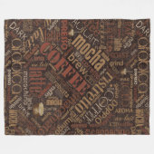 Koffie op Burlap Word Cloud Brown ID283 Fleece Deken (Voorkant (Horizontaal))