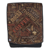 Koffie op Burlap Word Cloud Brown ID283 Rugtassen (Voorkant)