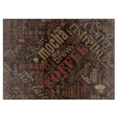 Koffie op Burlap Word Cloud Brown ID283 Snijplank (Voorkant)