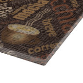 Koffie op Burlap Word Cloud Brown ID283 Snijplank (Hoek)