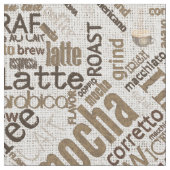 Koffie op Burlap Word Cloud Brown ID283 Stof (Close Up)