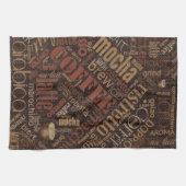 Koffie op Burlap Word Cloud Brown ID283 Theedoek (Horizontaal)