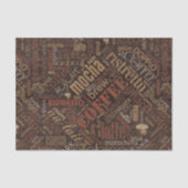 Koffie op Burlap Word Cloud Brown ID283 Tissuepapier (Voorkant)