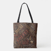 Koffie op Burlap Word Cloud Brown ID283 Tote Bag (Achterkant)