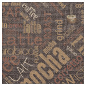 Koffie op Burlap Word Cloud Chestnut ID283 Stof (Close Up)