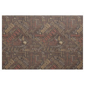 Koffie op Burlap Word Cloud Chestnut ID283 Stof (Fat Quarter)