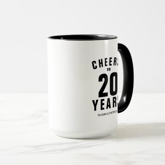 Koffie op de 20e huwelijksverjaardag mok (Voorkant rechts)