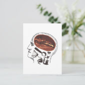 Koffie op de hersenen briefkaart (Staand voorkant)