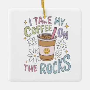 Koffie op de rotsen keramisch ornament
