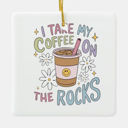 Koffie op de rotsen keramisch ornament (Voorkant)
