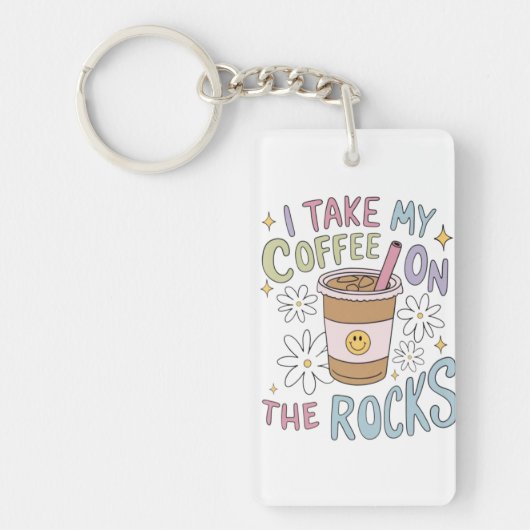 Koffie op de rotsen sleutelhanger (Voorkant)