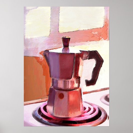 Koffie op de Stove Poster (Voorkant)