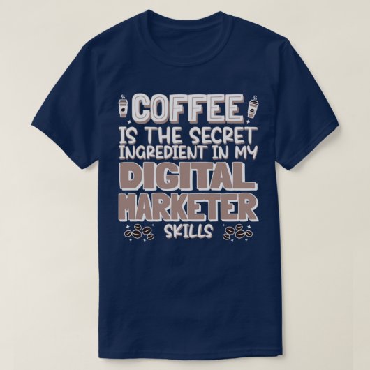 Koffie op digitale markten t-shirt (Design voorkant)