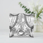 Koffie op een vensterbank | Kleur mij (Staand voorkant)