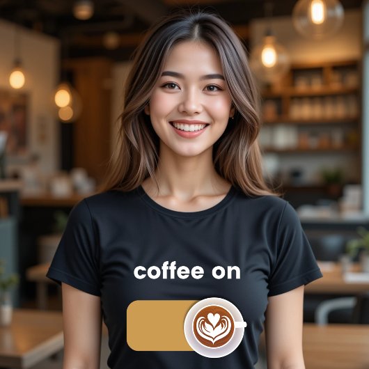 Koffie op grappig eten t-shirt