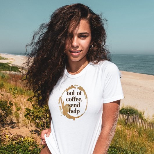 Koffie op, help! Grappige cafeïneverslaafde T-shirt