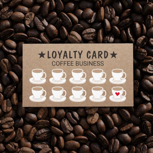 Koffie op koffiewinkel - Cute Cups Rustic Kraft Co Klantenkaartje