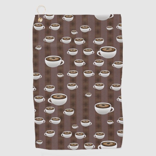 Koffie op strepen golfhanddoek (Voorkant)