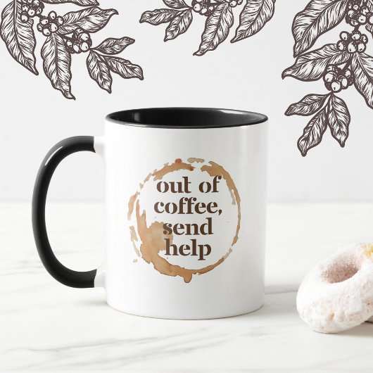 Koffie Op Stuur Hulp Grappige Caffeïne Verslaafde Mok