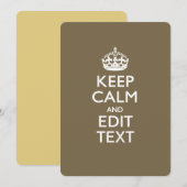 Koffie op toppen kalm en Jouw tekst eenvoudig houd (Voorkant / Achterkant)