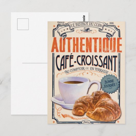 Koffie oplopend briefkaart (Voorkant / Achterkant)