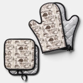 Koffie Ovenwant & Pannenlap Set (Voorkant / Achterkant)