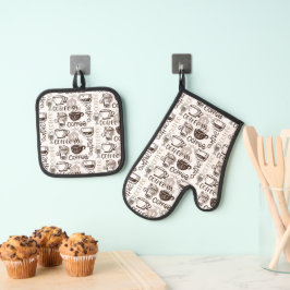 Koffie Ovenwant & Pannenlap Set