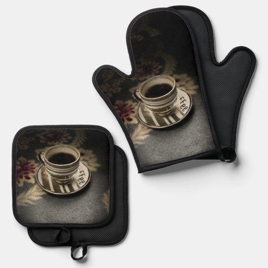 Koffie Ovenwant & Pannenlap Set (Voorkant / Achterkant)