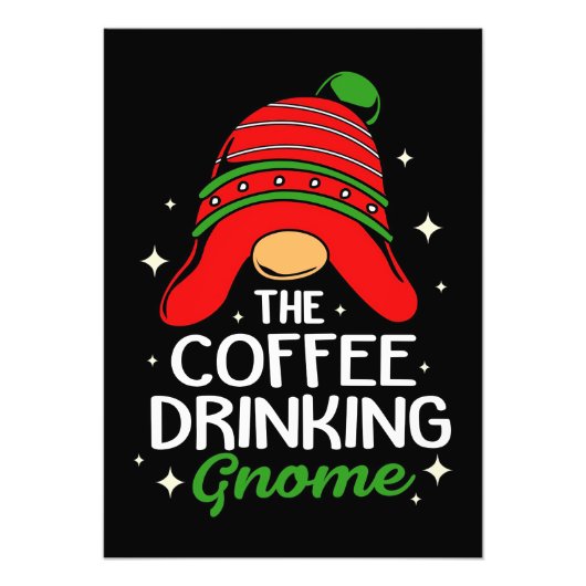 Koffie over de koffie Drink gnome Foto Afdruk (Voorkant)