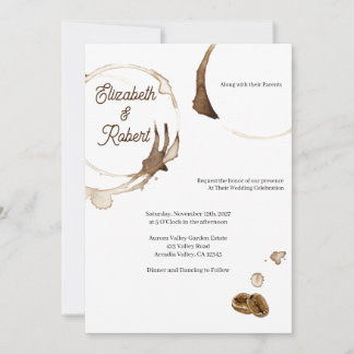 Koffie paar bruiloft uitnodiging