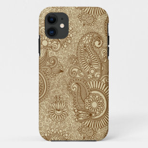 Koffie Paisley Doodle Pattern iPhone 5 Hoesje
