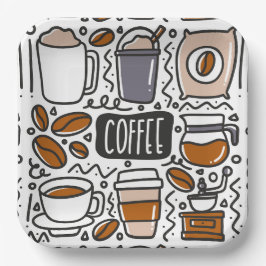 Koffie Papieren Borden, Café Latte Espresso Feest Bordje