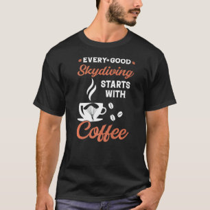 Koffie parachutespringen t-shirt