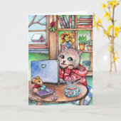 Koffie Pauze Kaart (Gele Bloem)