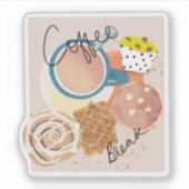 Koffie Pauze Sticker (Voorkant)