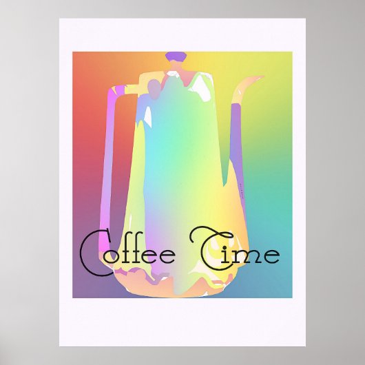Koffie Pauze tijd Pastel Poster (Voorkant)
